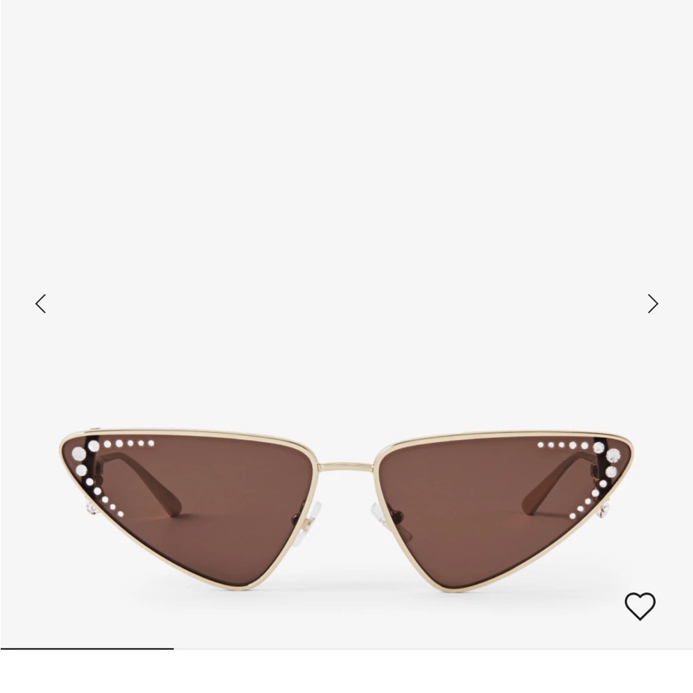 Jimmy Choo Gold and Brown Cat-Eye Sunglasses